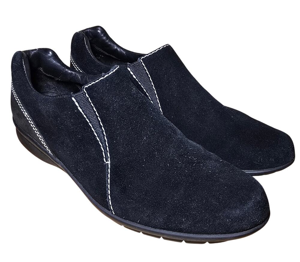 Cole Haan Women's BLACK SUEDE Water Proof Slip On Comfort Loafers Sz 7 B